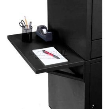 GLOBAL EQUIPMENT Set Of 2 Black Side Shelves For Security Audio Visual Cart 237368-BK